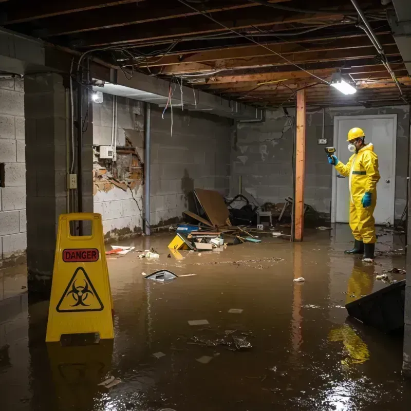 Flooded Basement Electrical Hazard in Goldendale, WA Property